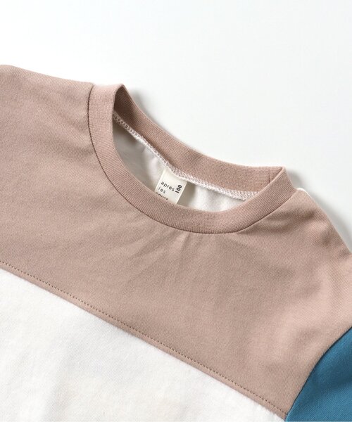 apres les cours(アプレレクール)の「肘パッチモチーフTシャツ(Tシャツ/カットソー・キッズ・レッド/グリーン/レインボー・80/90/100/110/120/130)」の21枚目の写真