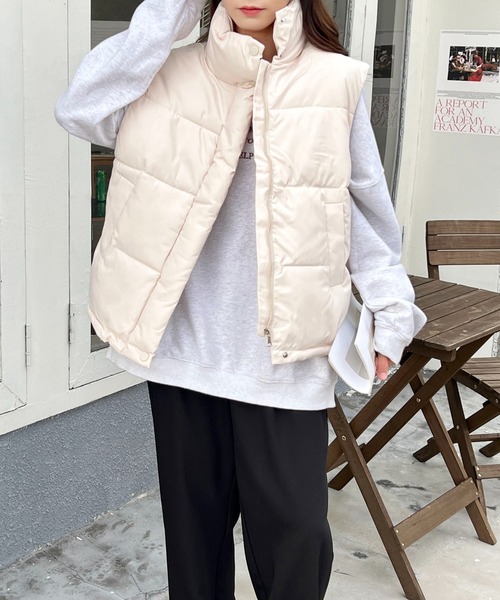 SHEPP(シープ)の「オーバーシルエット 中綿ベスト(ベスト・レディース・ホワイト/ベージュ/ブラック・M/L/XL)」の12枚目の写真