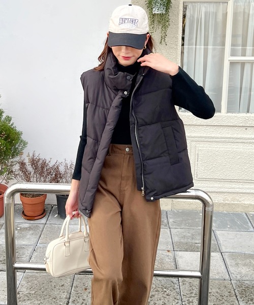 SHEPP(シープ)の「オーバーシルエット 中綿ベスト(ベスト・レディース・ホワイト/ベージュ/ブラック・M/L/XL)」の5枚目の写真