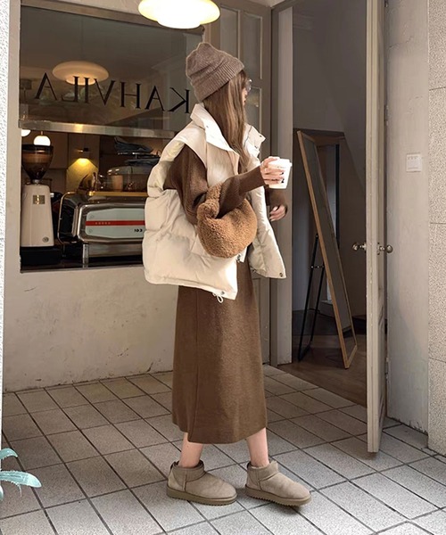 SHEPP(シープ)の「オーバーシルエット 中綿ベスト(ベスト・レディース・ホワイト/ベージュ/ブラック・M/L/XL)」の9枚目の写真