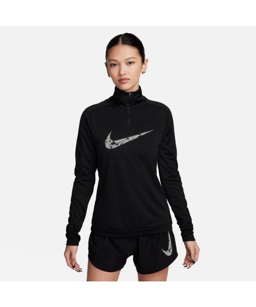 NIKE(ナイキ)の「《NIKEアパレル》WSスウッシュHBRDFMIDハーフジップL/S(その他トップス・レディース・ブラック×ホワイト・S/M/L/XL)」の4枚目の写真