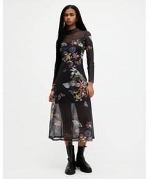 ALLSAINTS | HANNA FUNNEL NECK PRINTED MIDI DRESS | HANNA ファネル ネック プリント ミディ ドレス・ワンピース(ワンピース)
