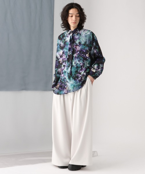 HARE（ハレ）の「ART-FLOWERボウタイシャツ(HARE)（シャツ/ブラウス・メンズ・グリーン系その他/グレー系その他/ブラック系その他・FREE）」の8枚目の写真