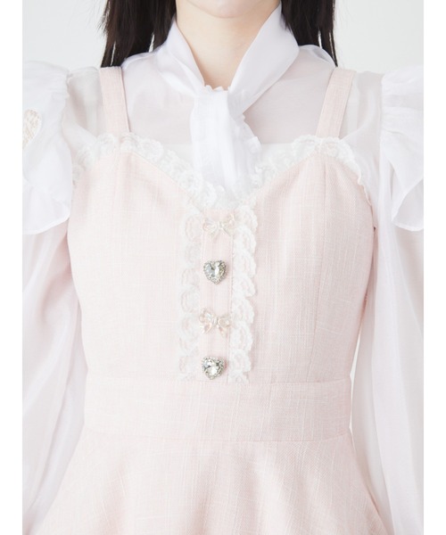 Ank Rouge（アンクルージュ）の「オーロラリボンパーツコンビネゾン（ワンピース・レディース・ホワイト/ブラック/ピンク・M）」の7枚目の写真