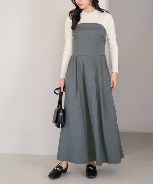 ROPE' PICNIC（ロペピクニック）の「ドッキングニットワンピース（ワンピース・レディース・ブラック/チャコールグレー・38）」の19枚目の写真