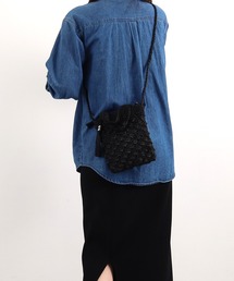 COOCO（クーコ）の「ﾒﾀﾘｯｸ柄編みﾐﾆｼｮﾙﾀﾞｰﾊﾞｯｸﾞ（トートバッグ）」