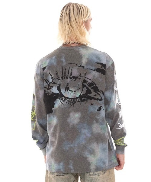 Basic Pleasure Mode（ベーシックプレジャーモード）の「ストリートファッション Y2Kファッション Basic Pleasure Mode ベーシックプレジャーモード VERTIGO L/S 長袖トップス 長袖Tシャツ プリントTシャツ ロンT オーバーサイズ（Tシャツ/カットソー・メンズ・グレー・L/M）」の7枚目の写真