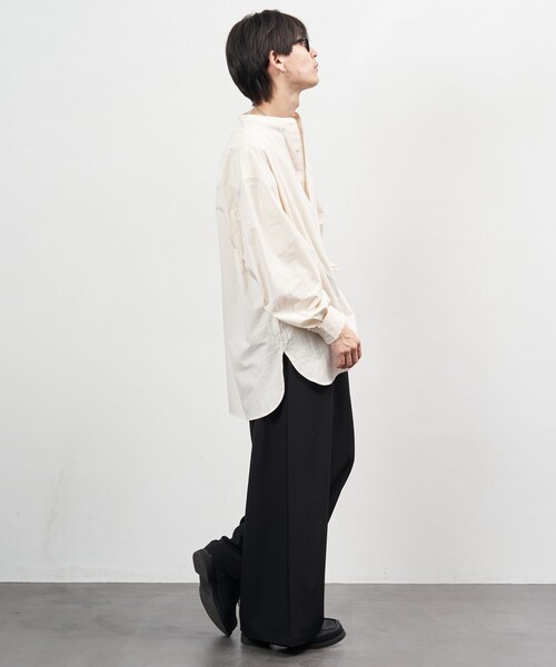 PUBLUX（パブリュクス）の「PUBLUX/パブリュクス プルオーバースタンドカラーシャツ/ユニセックス(限定展開)（シャツ/ブラウス・メンズ・キナリ/ブラック/オリーブ・SMALL/MEDIUM/LARGE）」の8枚目の写真