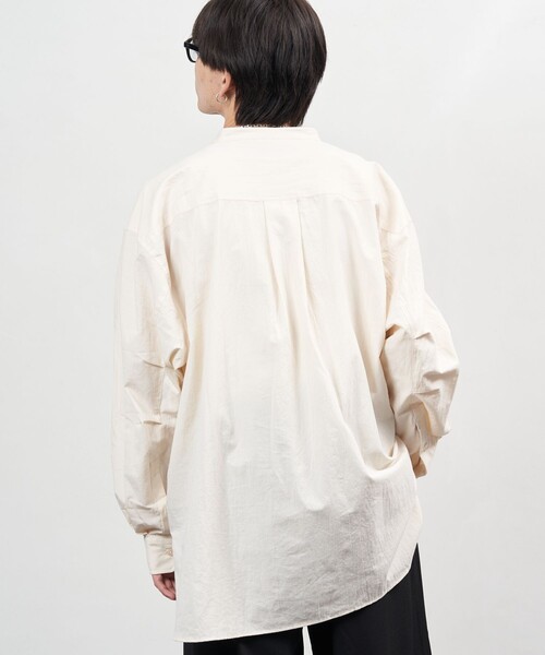 PUBLUX（パブリュクス）の「PUBLUX/パブリュクス プルオーバースタンドカラーシャツ/ユニセックス(限定展開)（シャツ/ブラウス・メンズ・キナリ/ブラック/オリーブ・SMALL/MEDIUM/LARGE）」の12枚目の写真