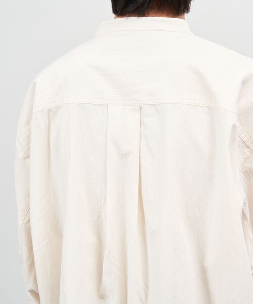 PUBLUX（パブリュクス）の「PUBLUX/パブリュクス プルオーバースタンドカラーシャツ/ユニセックス(限定展開)（シャツ/ブラウス・メンズ・キナリ/ブラック/オリーブ・SMALL/MEDIUM/LARGE）」の20枚目の写真