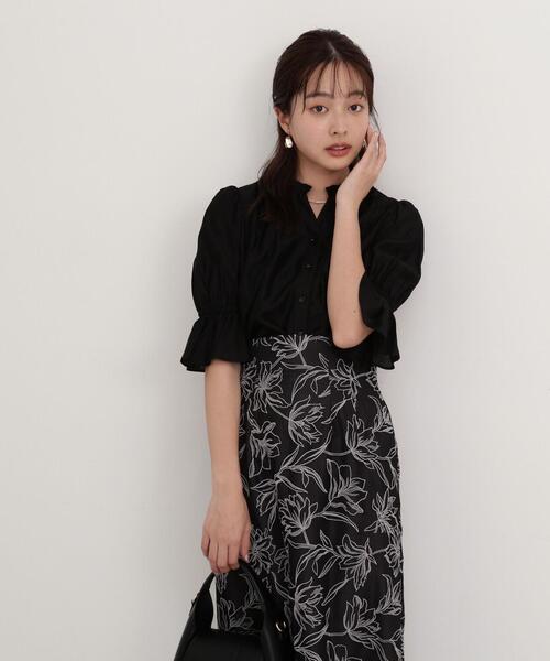 PROPORTION BODY DRESSING（プロポーションボディドレッシング）の「フロント釦パフスリーブブラウス / 1214110402（シャツ/ブラウス・レディース・ブラック/ブルー系その他/ホワイト系その他・SMALL/MEDIUM）」の12枚目の写真