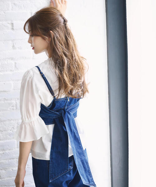 PROPORTION BODY DRESSING（プロポーションボディドレッシング）の「フロント釦パフスリーブブラウス / 1214110402（シャツ/ブラウス・レディース・ブラック/ブルー系その他/ホワイト系その他・SMALL/MEDIUM）」の20枚目の写真