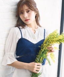 フロント釦パフスリーブブラウス / 1214110402