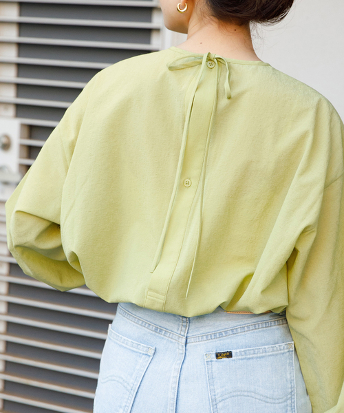 B.C STOCK（ベーセーストック）の「カラーシャツブラウス（シャツ/ブラウス・レディース・ブラック/アイボリー/グリーン・FREE）」の3枚目の写真