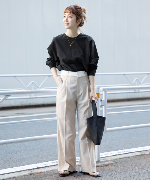 B.C STOCK（ベーセーストック）の「カラーシャツブラウス（シャツ/ブラウス・レディース・ブラック/アイボリー/グリーン・FREE）」の4枚目の写真