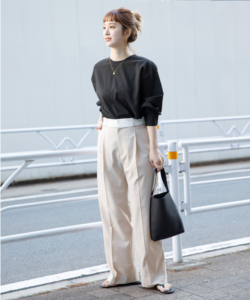 B.C STOCK（ベーセーストック）の「カラーシャツブラウス（シャツ/ブラウス・レディース・ブラック/アイボリー/グリーン・FREE）」の5枚目の写真