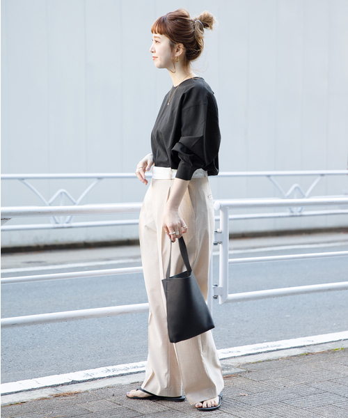 B.C STOCK（ベーセーストック）の「カラーシャツブラウス（シャツ/ブラウス・レディース・ブラック/アイボリー/グリーン・FREE）」の6枚目の写真