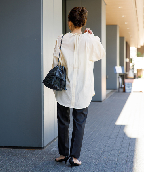 B.C STOCK（ベーセーストック）の「カラーシャツブラウス（シャツ/ブラウス・レディース・ブラック/アイボリー/グリーン・FREE）」の15枚目の写真