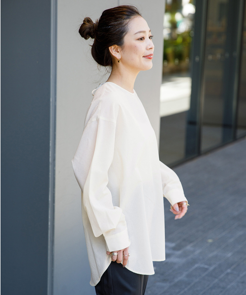 B.C STOCK（ベーセーストック）の「カラーシャツブラウス（シャツ/ブラウス・レディース・ブラック/アイボリー/グリーン・FREE）」の17枚目の写真