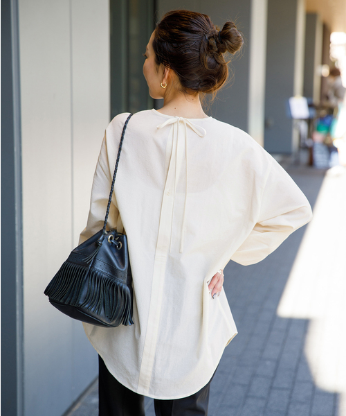 B.C STOCK（ベーセーストック）の「カラーシャツブラウス（シャツ/ブラウス・レディース・ブラック/アイボリー/グリーン・FREE）」の18枚目の写真