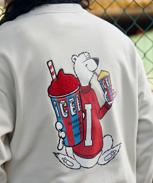 VENCEEXCHANGE（ヴァンスエクスチェンジ）の「ICEE サガラ刺繍トレーナー（スウェット・メンズ・ブラウン/オフホワイト/チャコールグレー・M/L/LL）」の4枚目の写真