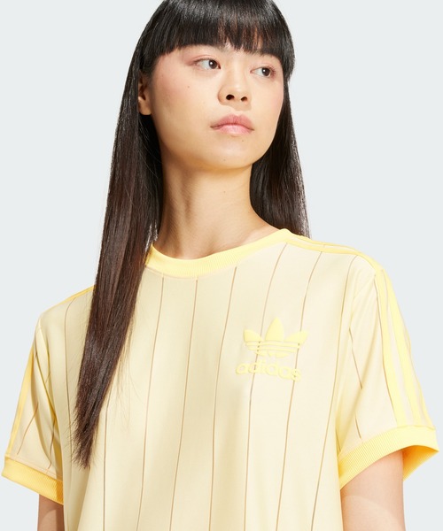 adidas（アディダス）の「スリーストライプス半袖Tシャツ / アディダスオリジナルス adidas Originals（Tシャツ/カットソー・レディース・ブルー/イエロー/ホワイト・LARGE/MEDIUM/SMALL/X-LARGE/X-SMALL/XX-LARGE）」の6枚目の写真