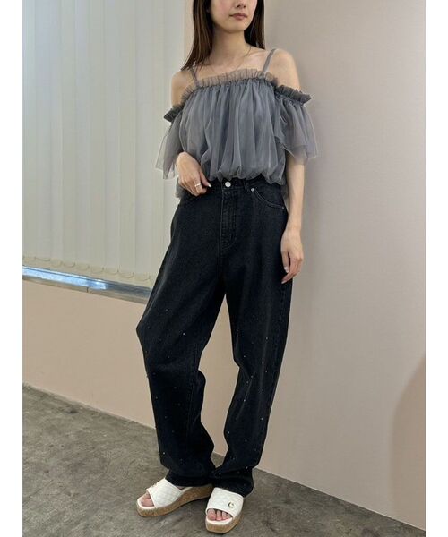 【セール】クリスタルデニムパンツ（デニムパンツ）｜CALNAMUR（カルナムール）