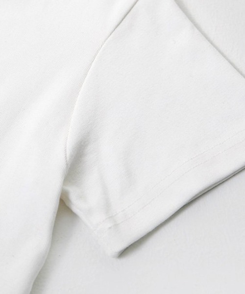 muahmuah（ムーアムーア）の「A'GEM/9 × .kom 『muah muah/ムーアムーア』SLIM FIT CROP HALF T-SHIRT/スリムフィット クロップハーフTシャツ（Tシャツ/カットソー・レディース・ブラック/ホワイト・FREE）」の8枚目の写真