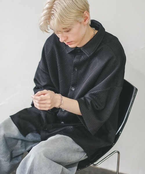 Shoowtime(ショウタイム)の「オーバーサイズマルチパターンルーズシャツ(シャツ/ブラウス・メンズ・ブラック/ホワイト・MEDIUM/X-LARGE/LARGE)」の18枚目の写真