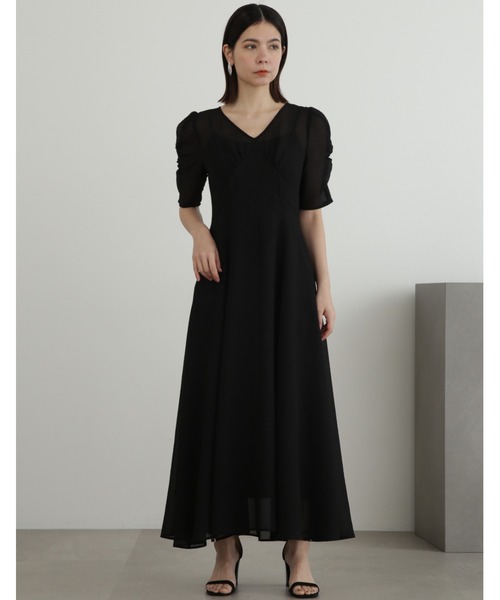 JILL STUART(ジルスチュアート)の「◆シュリンクフレアワンピース(ワンピース・レディース・グレー/ブラック・0/4/2)」の2枚目の写真