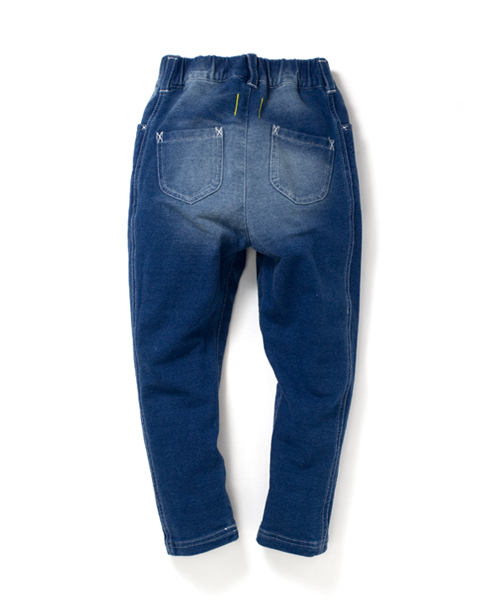 Smoothy(スムージー)の「Smoothy Denim sweat sarueru pants / スムージー デニムスウェットサルエルパンツ(デニムパンツ・キッズ・インディゴブルー・100/120/90/150/140/110/130)」の3枚目の写真