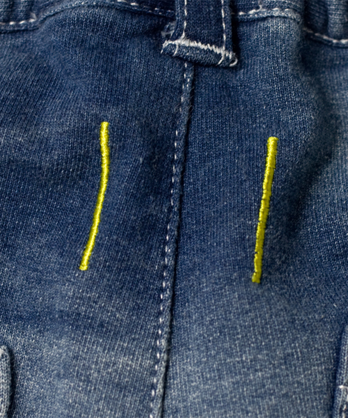 Smoothy(スムージー)の「Smoothy Denim sweat sarueru pants / スムージー デニムスウェットサルエルパンツ(デニムパンツ・キッズ・インディゴブルー・100/120/90/150/140/110/130)」の8枚目の写真