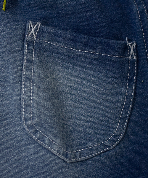 Smoothy(スムージー)の「Smoothy Denim sweat sarueru pants / スムージー デニムスウェットサルエルパンツ(デニムパンツ・キッズ・インディゴブルー・100/120/90/150/140/110/130)」の9枚目の写真