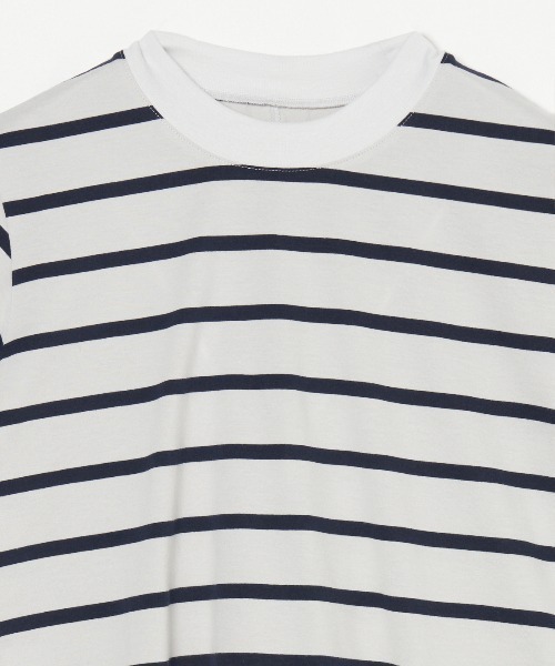 three dots(スリードッツ)の「サンデッドジャージー ミニT(Tシャツ/カットソー・レディース・グレー系その他/ホワイト×ブラック・SMALL/MEDIUM)」の12枚目の写真