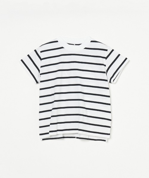 three dots(スリードッツ)の「サンデッドジャージー ミニT(Tシャツ/カットソー・レディース・グレー系その他/ホワイト×ブラック・SMALL/MEDIUM)」の16枚目の写真