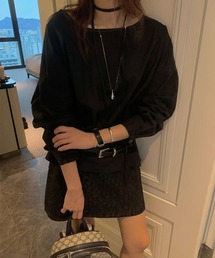 リボン付きオフショルブラウス