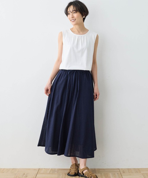 DECOY SINCE 1981（デコイシンスイチキュウハチイチ）の「【接触冷感・UVカット】オーガニックコットンタンクトップ（Tシャツ/カットソー・レディース・グレー/ブラック/ホワイト/ネイビー・LL/M/L/3L/4L）」の5枚目の写真