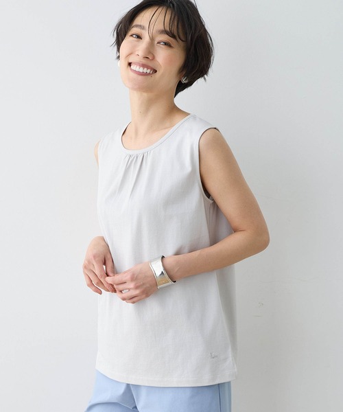 DECOY SINCE 1981（デコイシンスイチキュウハチイチ）の「【接触冷感・UVカット】オーガニックコットンタンクトップ（Tシャツ/カットソー・レディース・グレー/ブラック/ホワイト/ネイビー・LL/M/L/3L/4L）」の8枚目の写真