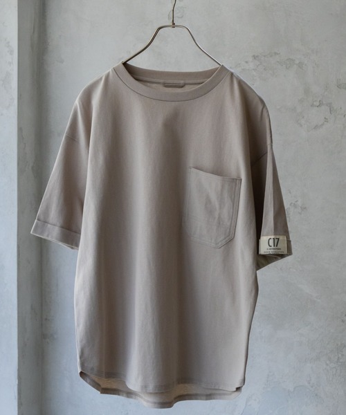 EDWIN（エドウィン）の「C17 H/SPOCKET TEE Cotton100%（Tシャツ/カットソー・レディース・ミント/チャコールグレー/グレイッシュベージュ・L/M）」の2枚目の写真