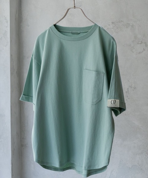 EDWIN（エドウィン）の「C17 H/SPOCKET TEE Cotton100%（Tシャツ/カットソー・レディース・ミント/チャコールグレー/グレイッシュベージュ・L/M）」の3枚目の写真