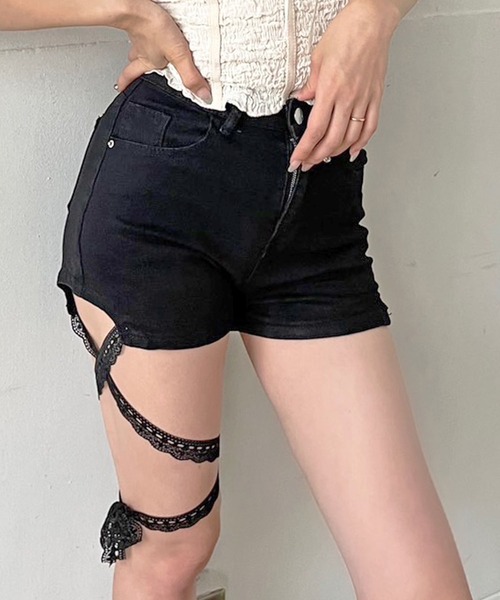 Jewelobe(ジュエローブ)の「レースリボンマイクロショートパンツ(その他パンツ・レディース・ホワイト/ブラック・M/S)」の10枚目の写真