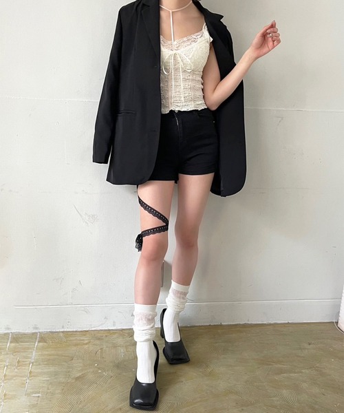 Jewelobe(ジュエローブ)の「レースリボンマイクロショートパンツ(その他パンツ・レディース・ホワイト/ブラック・M/S)」の18枚目の写真