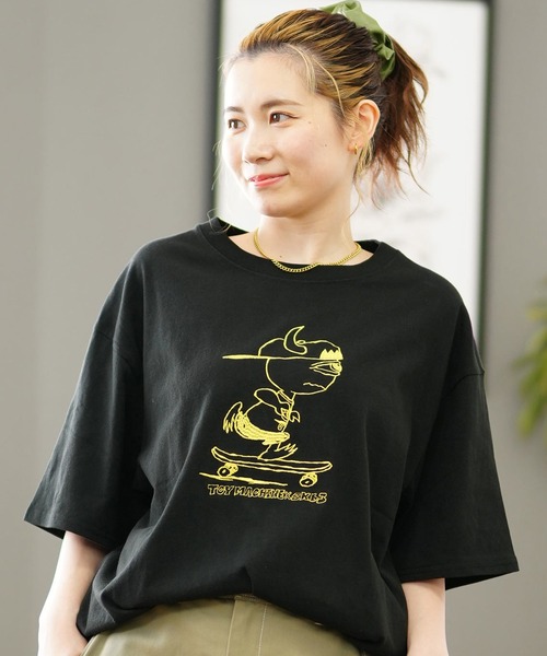TOY MACHINE(トイ マシーン)の「【ムラサキスポーツ限定】TOY MACHINE/トイマシーン 刺繍Tシャツ ビックシルエット ユニセックス MTMSEST24(Tシャツ/カットソー・レディース・ホワイト/ブラック・M/L/XL)」の1枚目の写真