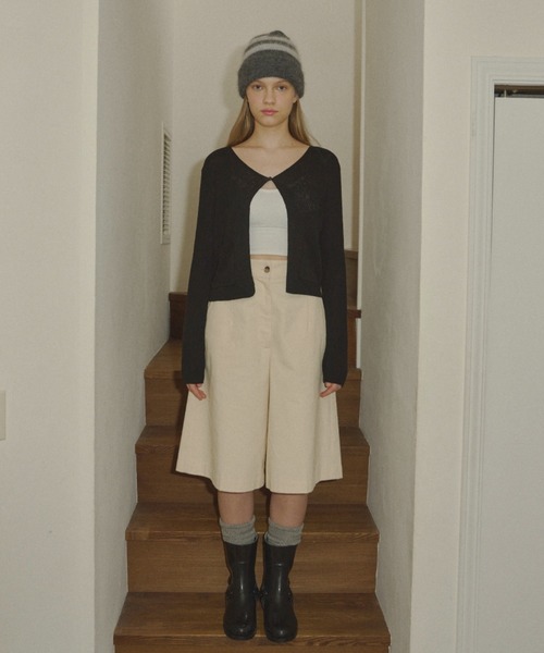 GIUNON(ジウノン)の「【カップ付き】rib fit bra top / リブフィットブラトップ(キャミソール・レディース・ホワイト/ブラック/グレー・FREE)」の6枚目の写真