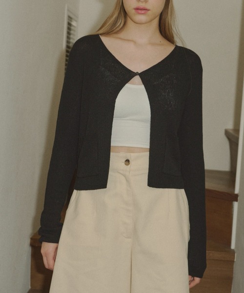 GIUNON(ジウノン)の「【カップ付き】rib fit bra top / リブフィットブラトップ(キャミソール・レディース・ホワイト/ブラック/グレー・FREE)」の7枚目の写真