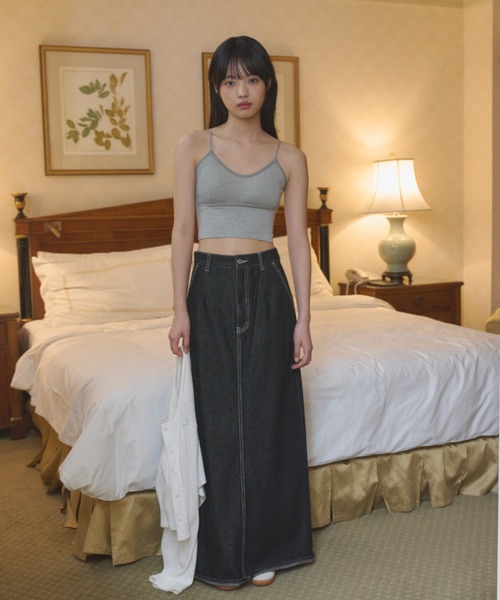 GIUNON(ジウノン)の「【カップ付き】rib fit bra top / リブフィットブラトップ(キャミソール・レディース・ホワイト/ブラック/グレー・FREE)」の14枚目の写真