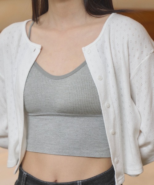 GIUNON(ジウノン)の「【カップ付き】rib fit bra top / リブフィットブラトップ(キャミソール・レディース・ホワイト/ブラック/グレー・FREE)」の21枚目の写真