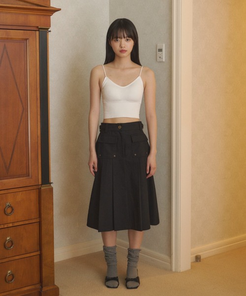 GIUNON(ジウノン)の「【カップ付き】rib fit bra top / リブフィットブラトップ(キャミソール・レディース・ホワイト/ブラック/グレー・FREE)」の22枚目の写真