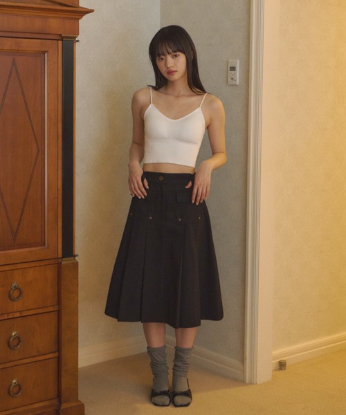 GIUNON(ジウノン)の「【カップ付き】rib fit bra top / リブフィットブラトップ(キャミソール・レディース・ホワイト/ブラック/グレー・FREE)」の22枚目の写真