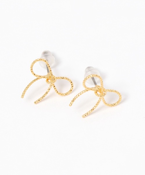 BAYFLOW（ベイフロー）の「リボンスタッズピアス（ピアス（両耳用）・レディース・シルバー/ゴールド・FREE）」の2枚目の写真